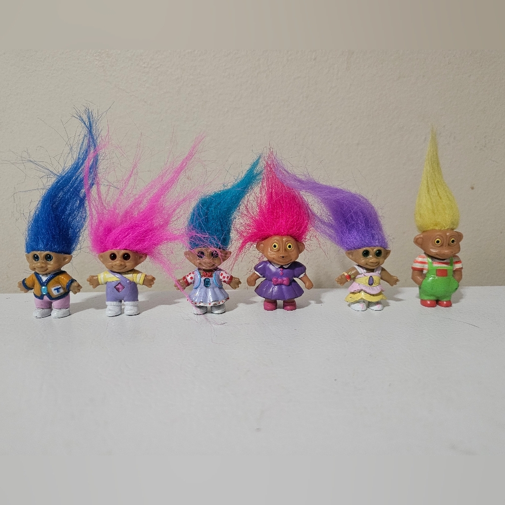 Vintage Ace Novelty Treasure Trolls Set Of 6